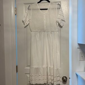 XL white eyelet summer dress NWOT